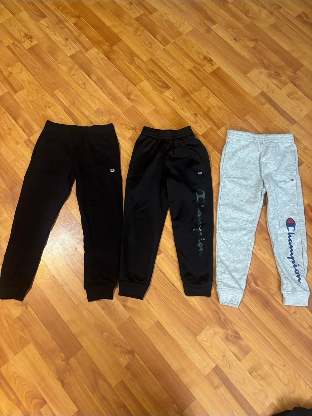 Champion Kids Jogger Trio - Black & Gray Logo Sweatpants